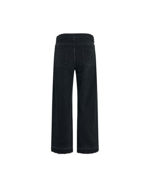 Sacai Black Raw Hem Denim Pants, , 100% Cotton