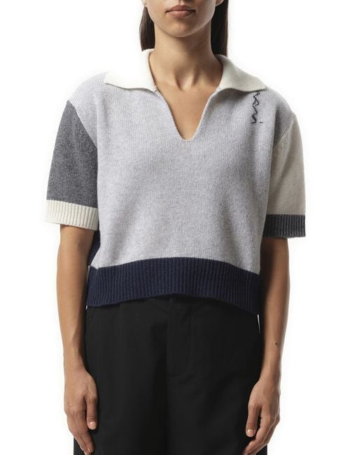 Marni Gray V Neck Boxy Sweater