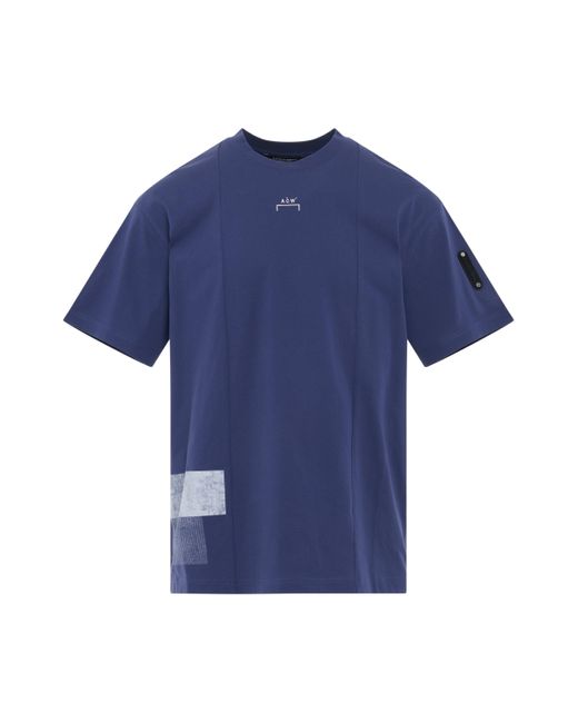 A_COLD_WALL* Blue Brutalist Graphic T-Shirt, Short Sleeves, , 100% Cotton, Size: Medium for men