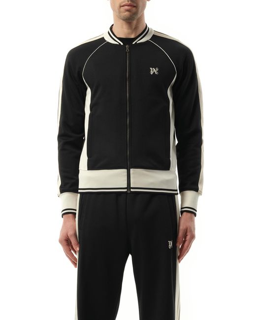 Palm Angels Black New Monogram Track Jacket, 100% Polyester, Size: Small for men