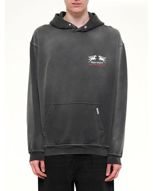 Represent Gray 24 Hour Service Hoodie for men