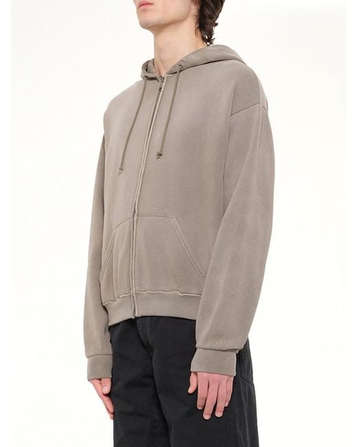 Maison Margiela Gray 4-Stitch Zipped Hoodie for men