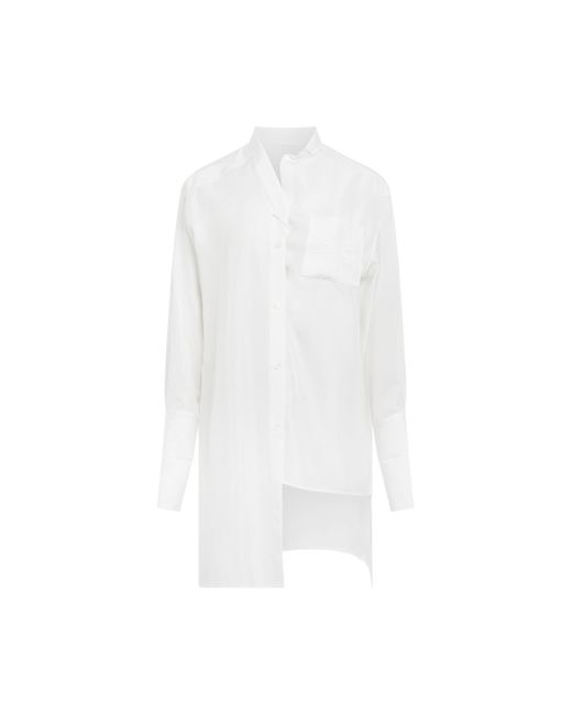 Loewe Asymmetric Silk Shirt In Ivory in White | Lyst