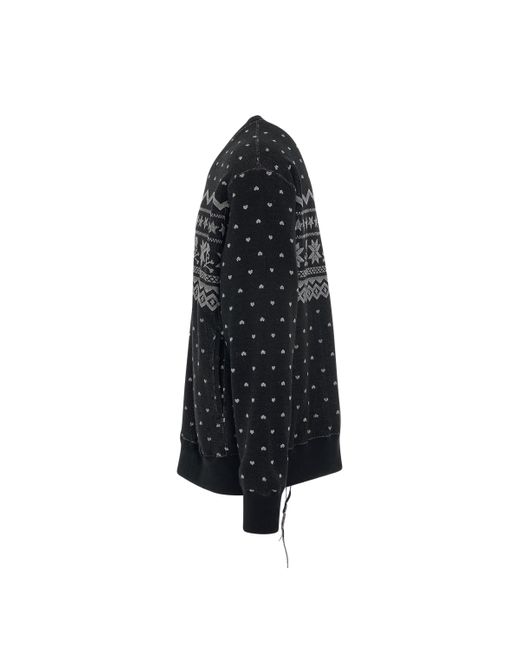 Mastermind Japan Black Nordic Skull Sweatshirt, Long Sleeves, , 100% Cotton, Size: Large for men