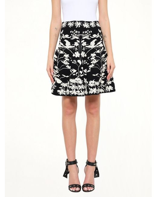 McQueen Black Spine Jacquard Mini Skirt