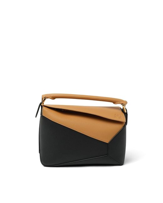 Loewe Black Puzzle Edge Small Bicolour Bag, 100% Classic Calf