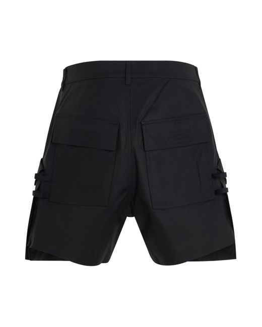 Rick Owens Black Stefan Cargo Shorts, , 100% Silk for men