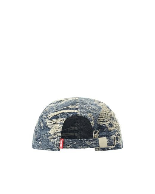 DIESEL Blue Distressed Cap for men
