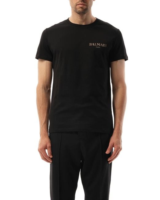 Balmain Black Vintage Gel T-Shirt for men