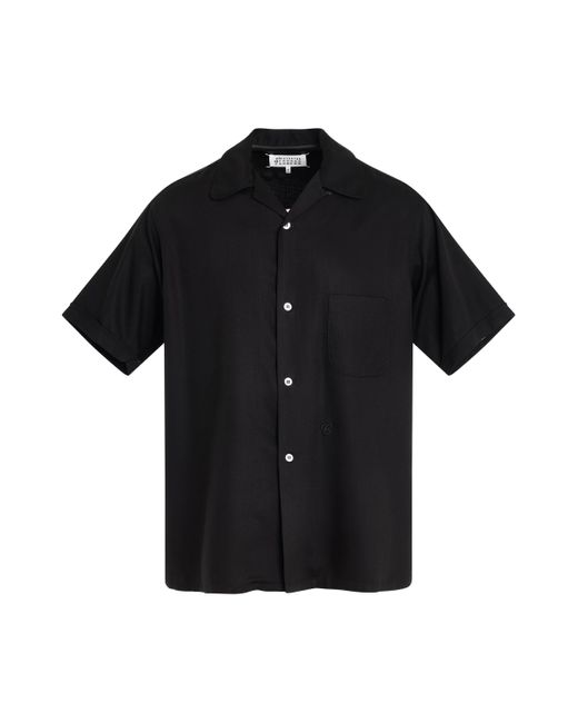 Maison Margiela Black Light Rayon Short-Sleeved Shirt, Short Sleeves, , 100% Polyester for men