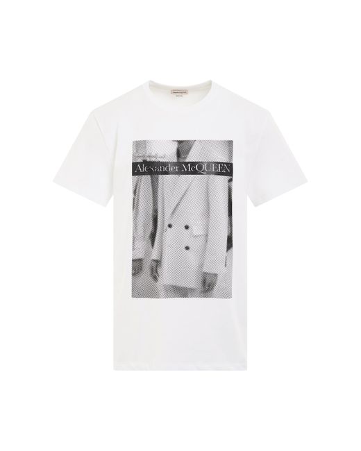 Alexander McQueen Gray Atelier Print Jersey T-Shirt, Short Sleeves, /, 100% Cotton, Size: Medium for men