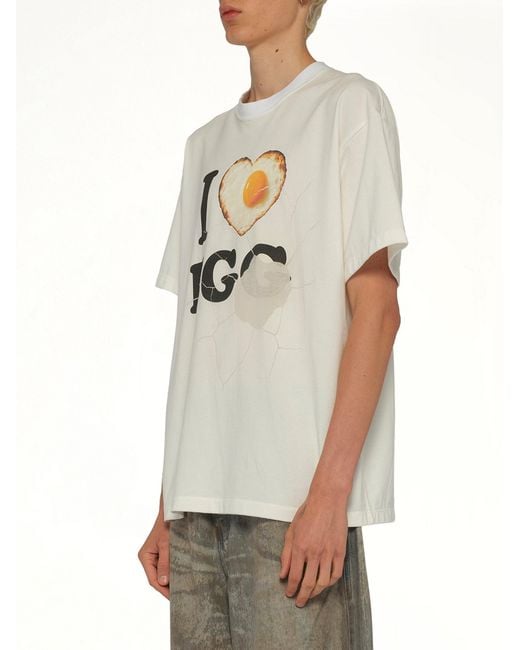 Doublet Gray I Love Egg T-Shirt for men