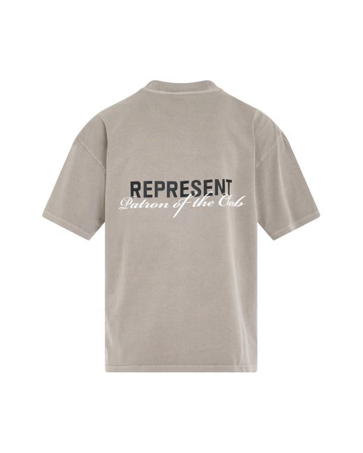 Represent Gray 'Patron Of The Club T-Shirt, Short Sleeves, , 100% Cotton, Size: Small for men