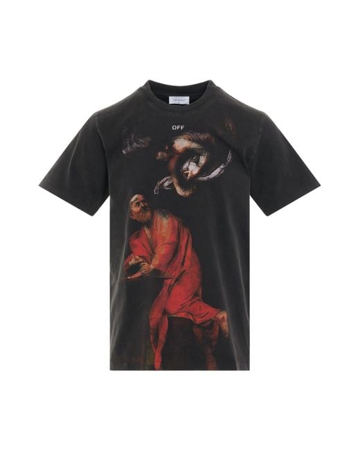 Off-White c/o Virgil Abloh Black Saint Matthew Graphic-print Cotton-jersey T-shirt for men