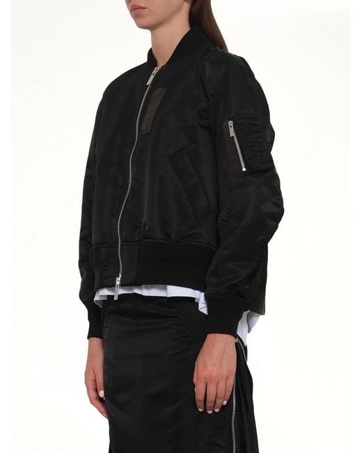 Sacai Black Nylon Twill Blouson
