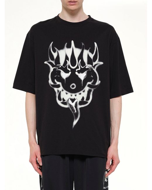 Y-3 Black Yaksha Graphic T-Shirt for men