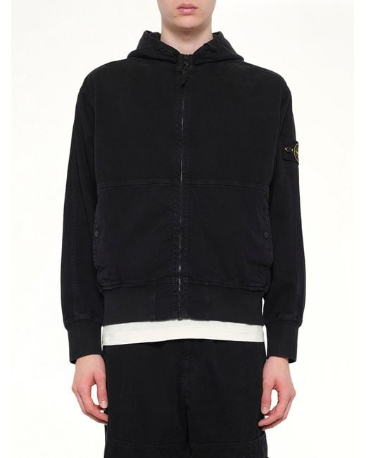 Stone Island Black 6100068 Hoodie Sweater for men