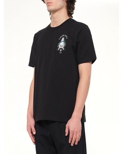 Casablanca Black Hotel Emblem Classic T-Shirt for men