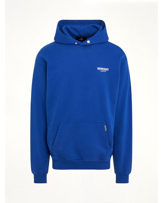 Represent Blue New Owners Club Hoodie, Long Sleeves, 100% Cotton, Size: Medium for men