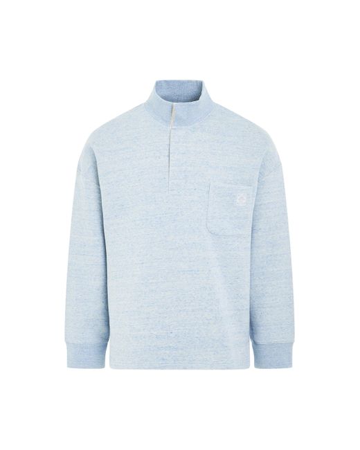 Loewe High Neck Sweatshirt In Blue Melange for men