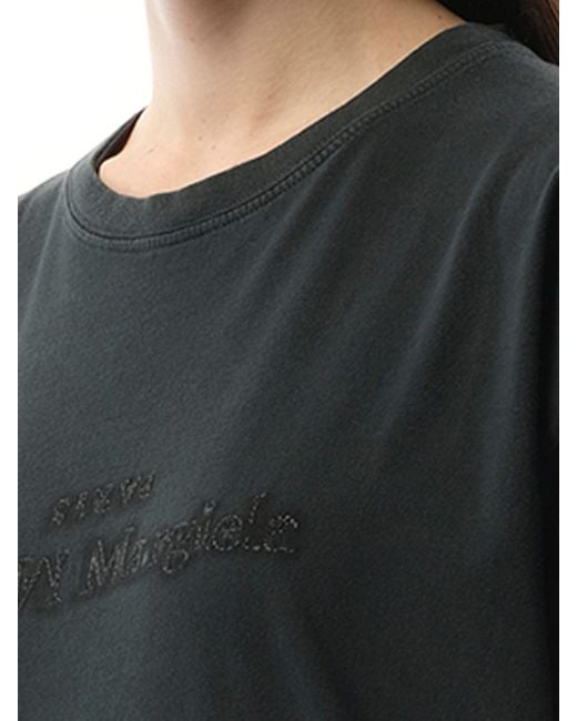 Maison Margiela Black Memory Of Reverse Logo T-Shirt, Short Sleeves, 100% Cotton