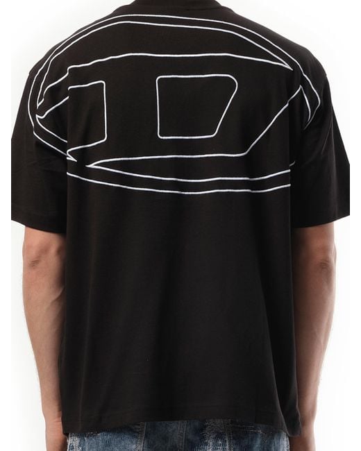 DIESEL Black T-Boggy Oval D T-Shirt for men