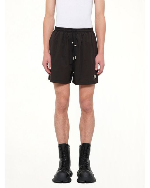 THUG CLUB Black Tc Riding Skull Hybrid Shorts for men