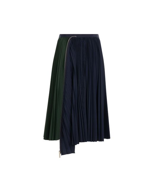 Sacai Blue Cotton Zipper Skirt, , 100% Cotton