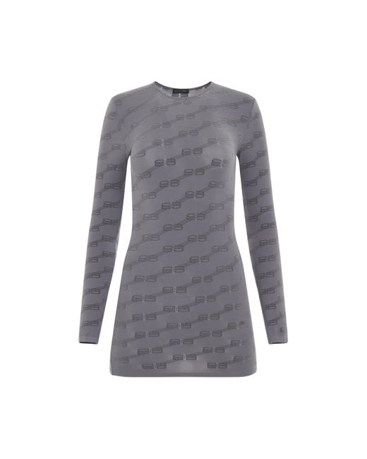 Balenciaga Gray Bb Licensing Top, Long Sleeves, , Size: Medium