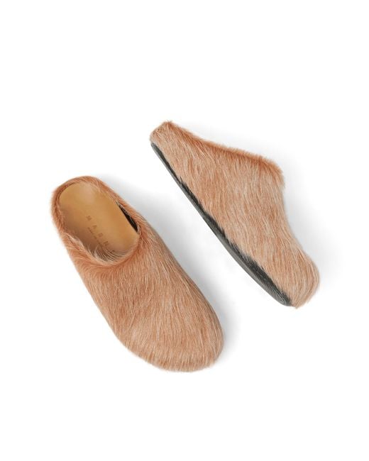 Marni Brown Fussbett Sabot Mule Sandals, 100% Rubber