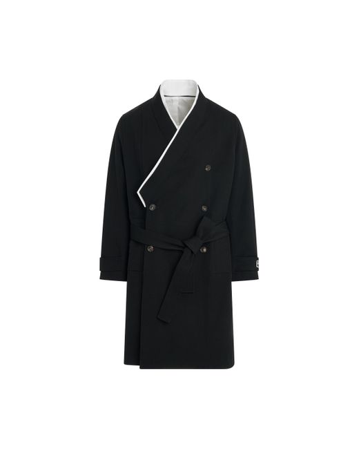 KENZO Black Kimono Coat, Long Sleeves, , 100% Cotton for men
