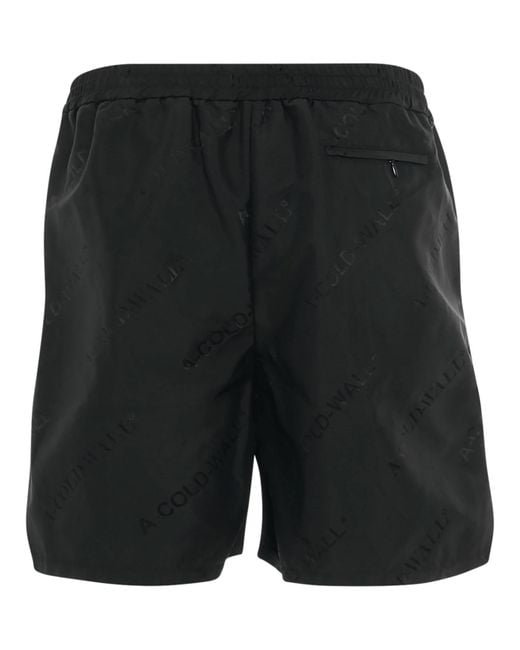 A_COLD_WALL* Black Monogram Shorts, 100% Polyamide for men