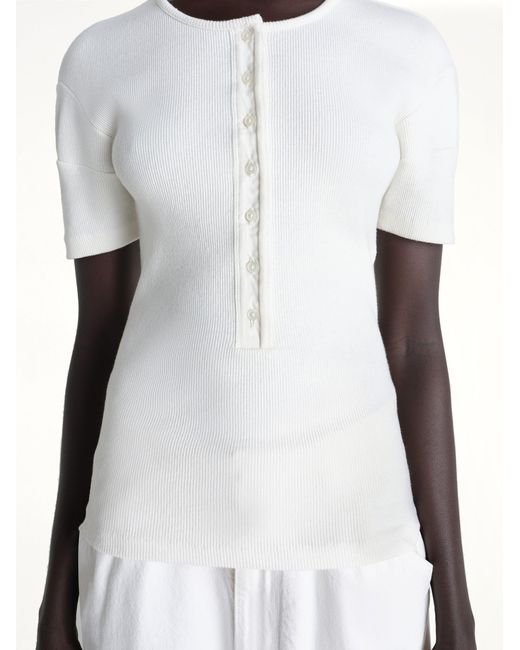 Lemaire White Fitted Henley