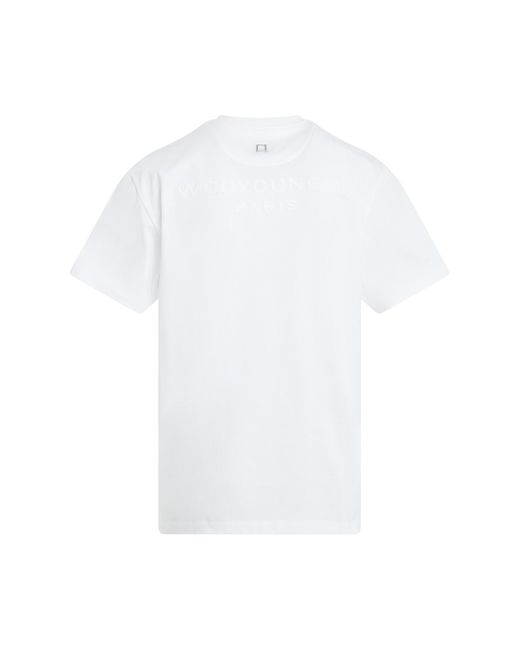 Wooyoungmi White Glowing Logo T-Shirt, Short Sleeves, , 100% Cotton for men