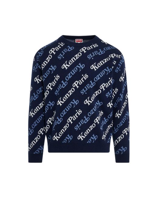 KENZO Blue 'By Verdy Sweater, Long Sleeves, Midnight, 100% Cotton, Size: Small for men