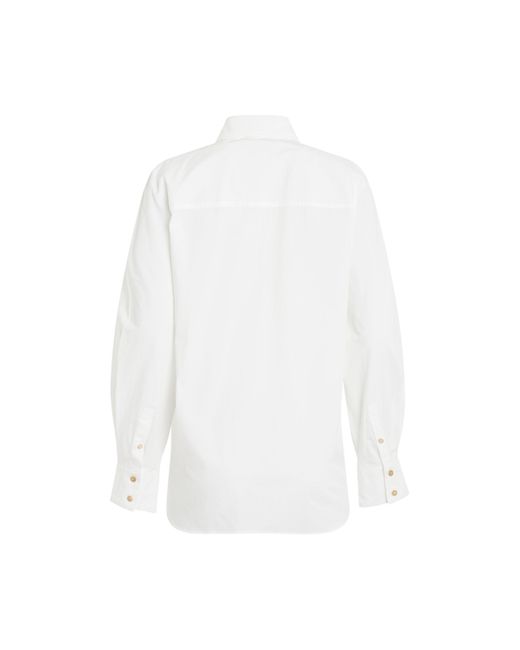 Khaite White Minta Shirt, Long Sleeves, , 100% Cotton