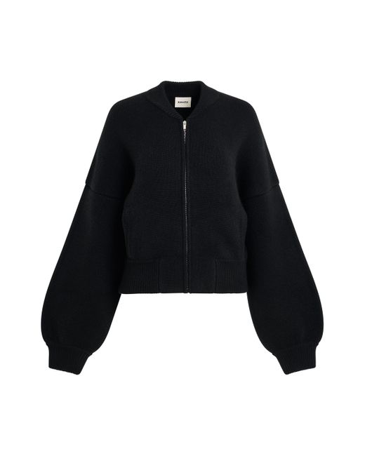 Khaite Black 'Rhea Jacket, Long Sleeves, , 100% Cashmere, Size: Small