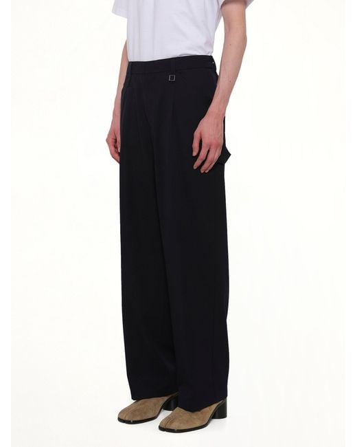 Wooyoungmi Black Wool Pleat Trouser for men