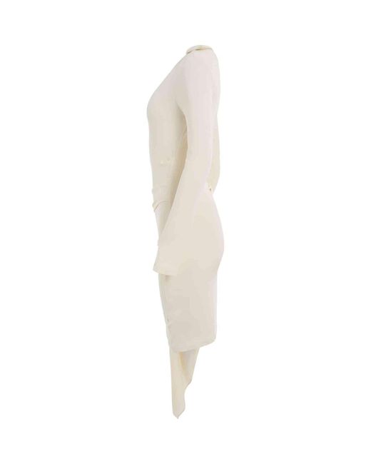 Off-White c/o Virgil Abloh White Viscose Crepe Draped Mini Dress