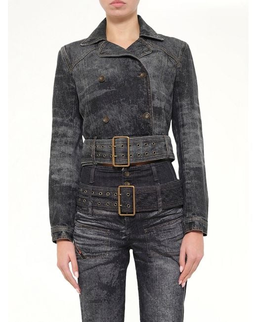 DIESEL Gray De-Legend-S Denim Jacket