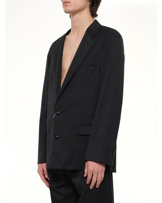 Maison Margiela Black Compact Light Wool Blazer for men