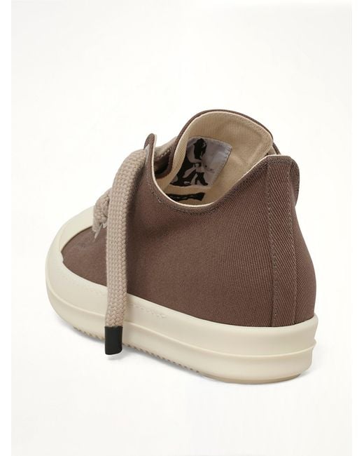 Rick Owens Brown 13Oz Overdyed Denim Jumbolace Low Sneaks for men
