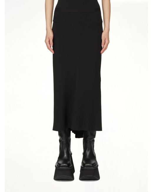 Rick Owens Black A Line Bias Skirt