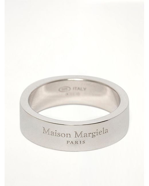 Maison Margiela White Logo Reference Ring 6.5Mm for men