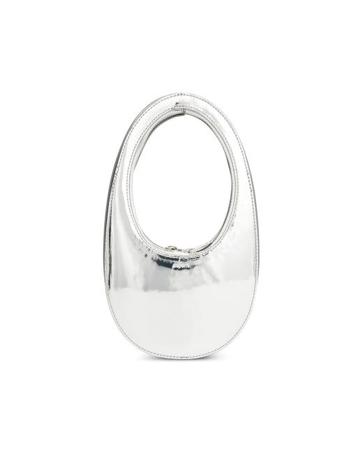 Coperni White Mini Swipe Bag, , 100% Mirrored Synthetic