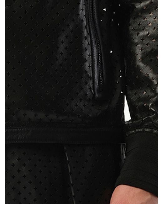 Givenchy Black Leather Hooded Jacket, 100% Leather, Size: Medium for men