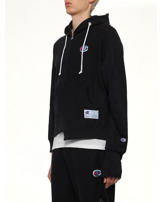 Undercover Black X Champion Zip Hoodie for men