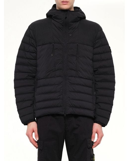 Stone Island Black 4100107 Seamless Tunnel Nylon Down Jacket for men