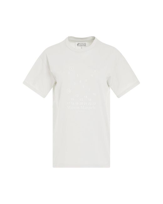 Maison Margiela White 'Scattered Numeric Logo T-Shirt, Short Sleeves, Off, 100% Cotton, Size: Small