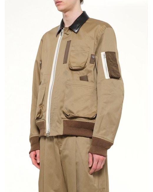 Sacai Natural Cotton Chino Blouson for men